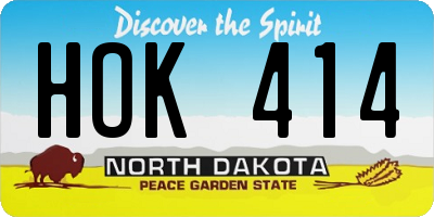 ND license plate HOK414