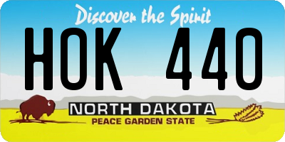 ND license plate HOK440