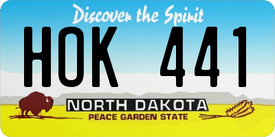 ND license plate HOK441