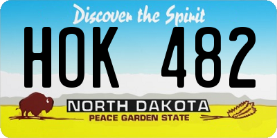 ND license plate HOK482