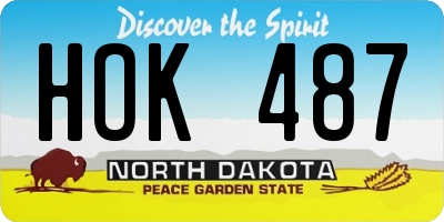 ND license plate HOK487