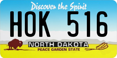ND license plate HOK516