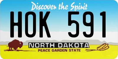 ND license plate HOK591