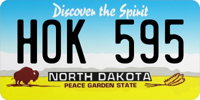 ND license plate HOK595