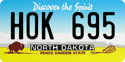 ND license plate HOK695