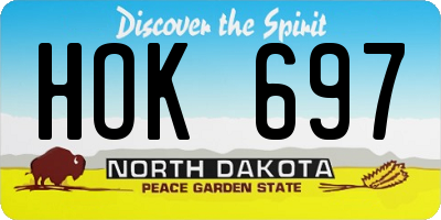 ND license plate HOK697