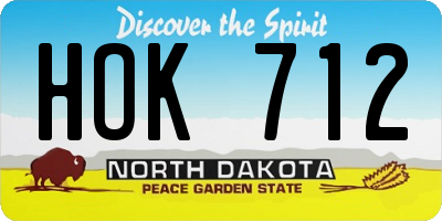 ND license plate HOK712