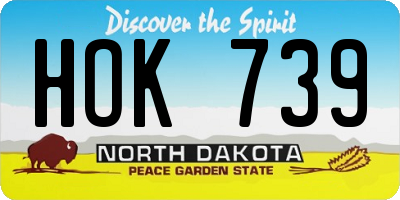 ND license plate HOK739