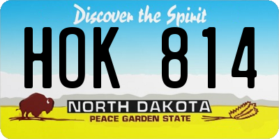 ND license plate HOK814