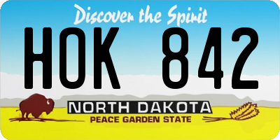 ND license plate HOK842