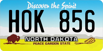 ND license plate HOK856