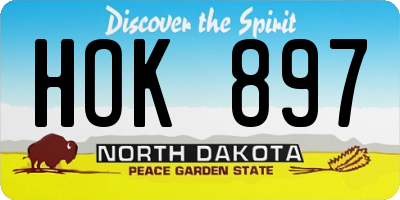 ND license plate HOK897