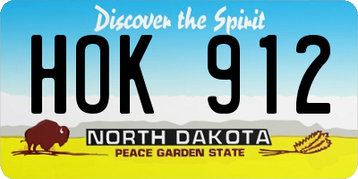 ND license plate HOK912