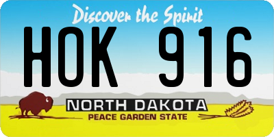 ND license plate HOK916