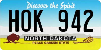ND license plate HOK942