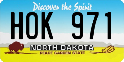 ND license plate HOK971