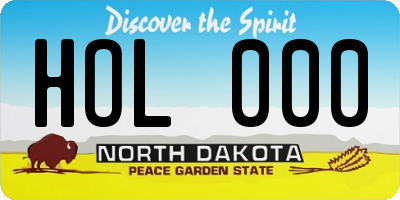 ND license plate HOL000