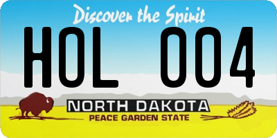 ND license plate HOL004