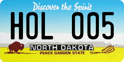 ND license plate HOL005