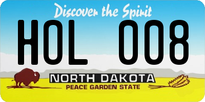 ND license plate HOL008