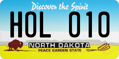 ND license plate HOL010