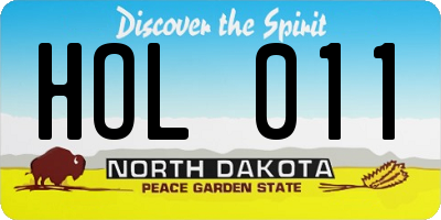 ND license plate HOL011