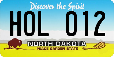 ND license plate HOL012