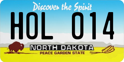 ND license plate HOL014