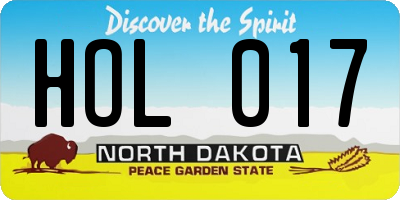 ND license plate HOL017