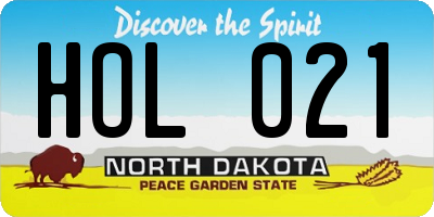 ND license plate HOL021