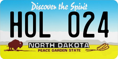 ND license plate HOL024