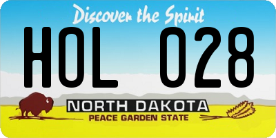 ND license plate HOL028