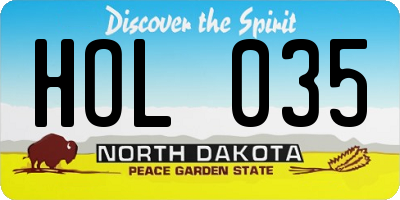 ND license plate HOL035