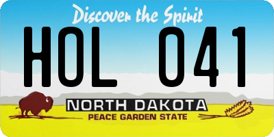 ND license plate HOL041