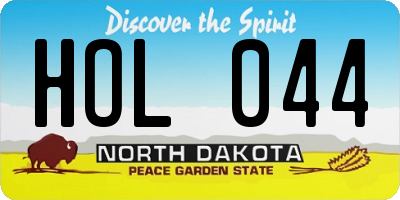 ND license plate HOL044