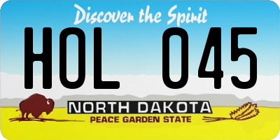 ND license plate HOL045