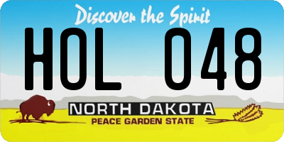 ND license plate HOL048