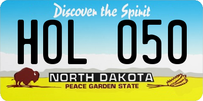 ND license plate HOL050