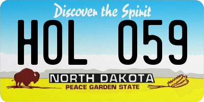 ND license plate HOL059
