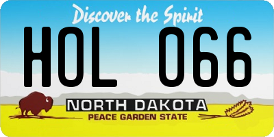 ND license plate HOL066