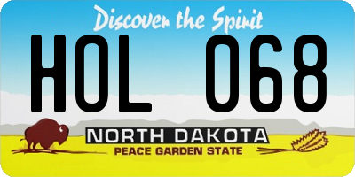ND license plate HOL068