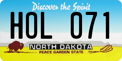 ND license plate HOL071