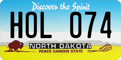 ND license plate HOL074