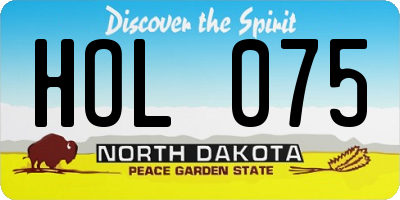 ND license plate HOL075