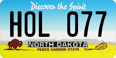 ND license plate HOL077