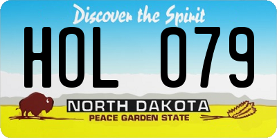 ND license plate HOL079
