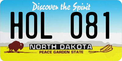 ND license plate HOL081