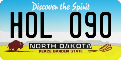 ND license plate HOL090