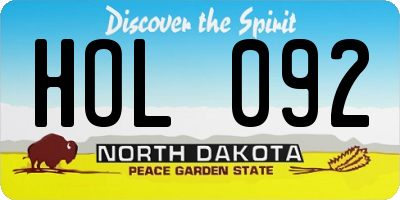 ND license plate HOL092
