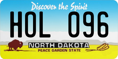 ND license plate HOL096